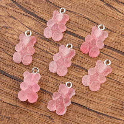 DIY Resin Accessories Gradient Bear Peach Heart Pendant