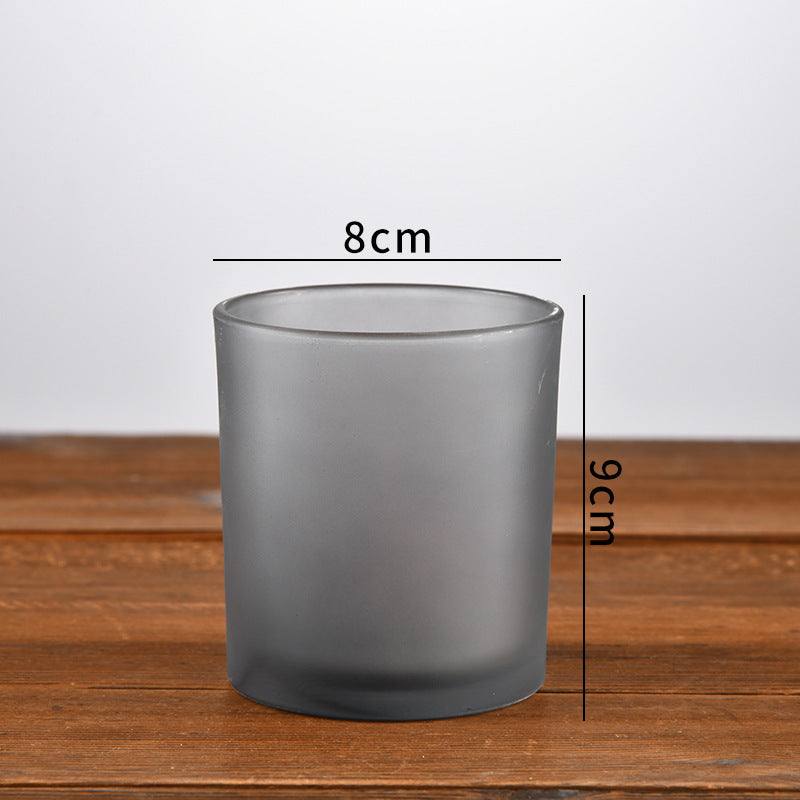 Brown Frosted Lid DIY Glass Candle Cup