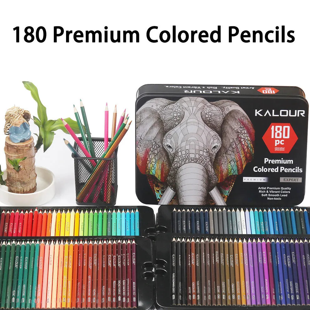 180-Color Art Pencil Set in Metal Tin Box