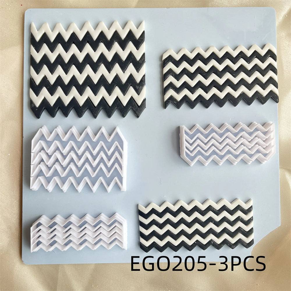 Checkerboard Plaid Wave Pattern Polymer Clay Earrings Production High Precision Cutter