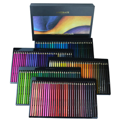 Kit de pintura a lápis de cor oleosa, versão completa em inglês, 72 cores