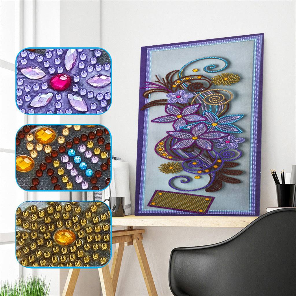 Crystal Special-shaped Bright Diamond Flower Living Room Porch Decoration Painting