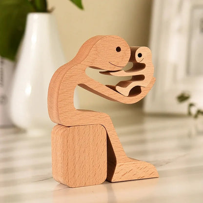 Figurita artesanal de madera para perro, escultura decorativa para el hogar, escultura de madera para hombre y perro, regalos de Navidad, modelo de decoración