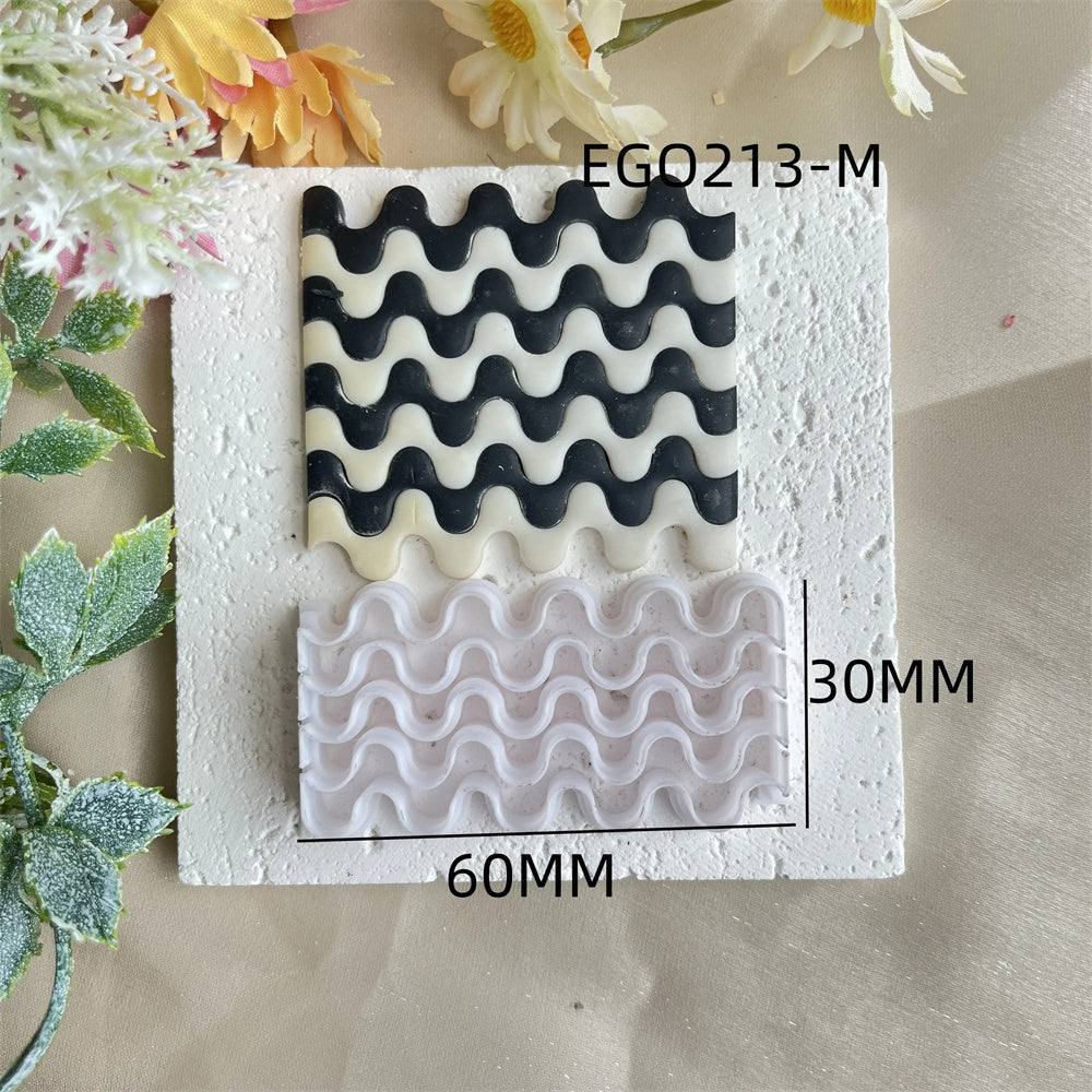 Checkerboard Plaid Wave Pattern Polymer Clay Earrings Production High Precision Cutter