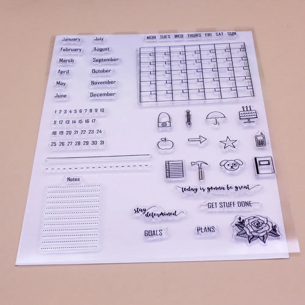 Material de calendario de cuenta de mano de sello de silicona transparente