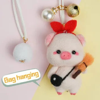 Wool Felt Poke Poke Material Bag DIY Handmade Pendant Key Chain Jewelry Accessories