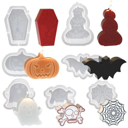 Halloween Candle & Epoxy Mold – Ghost, Pumpkin, Spider, and More 🎃