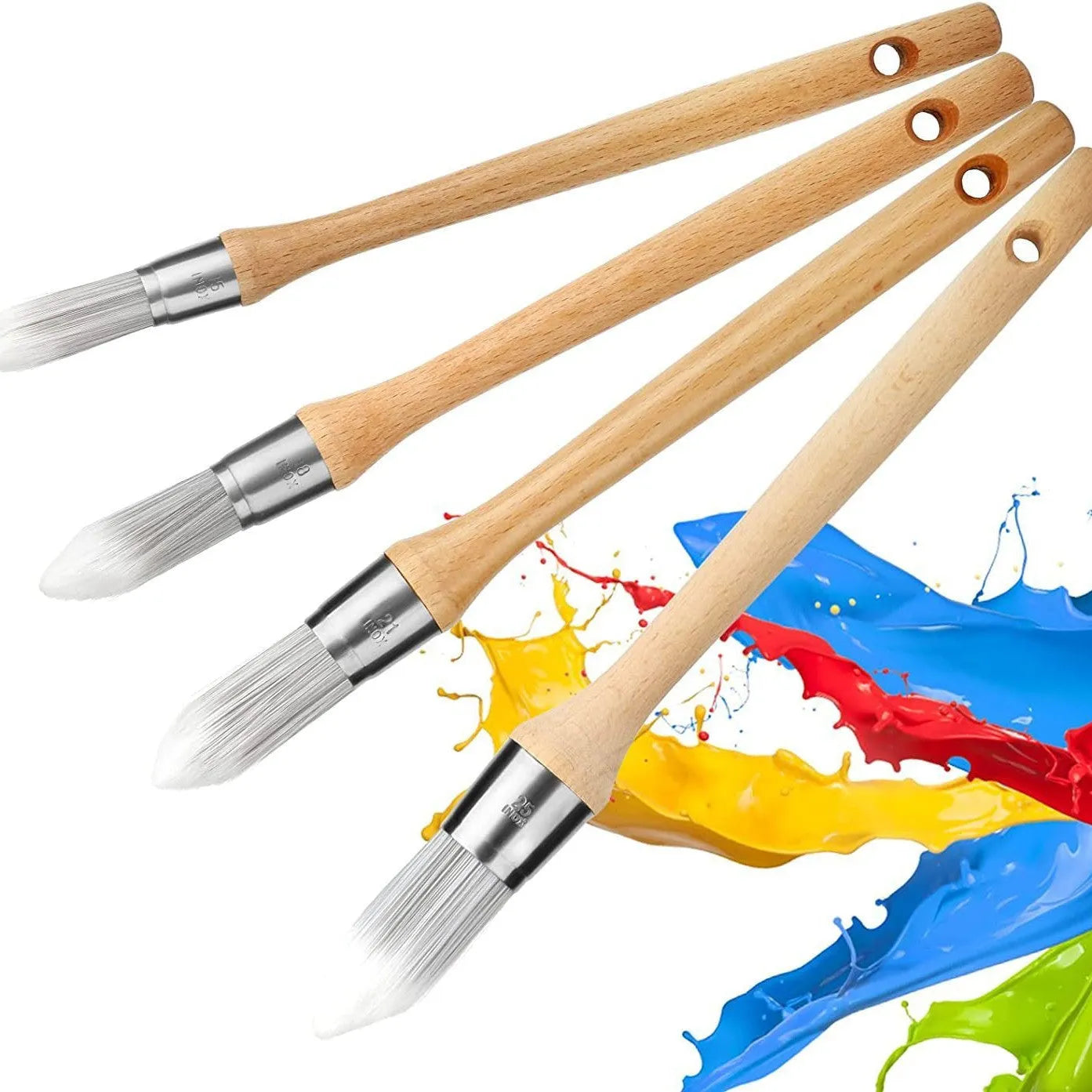 Beech Handle Round Pointed Thread Painting Paint Brush