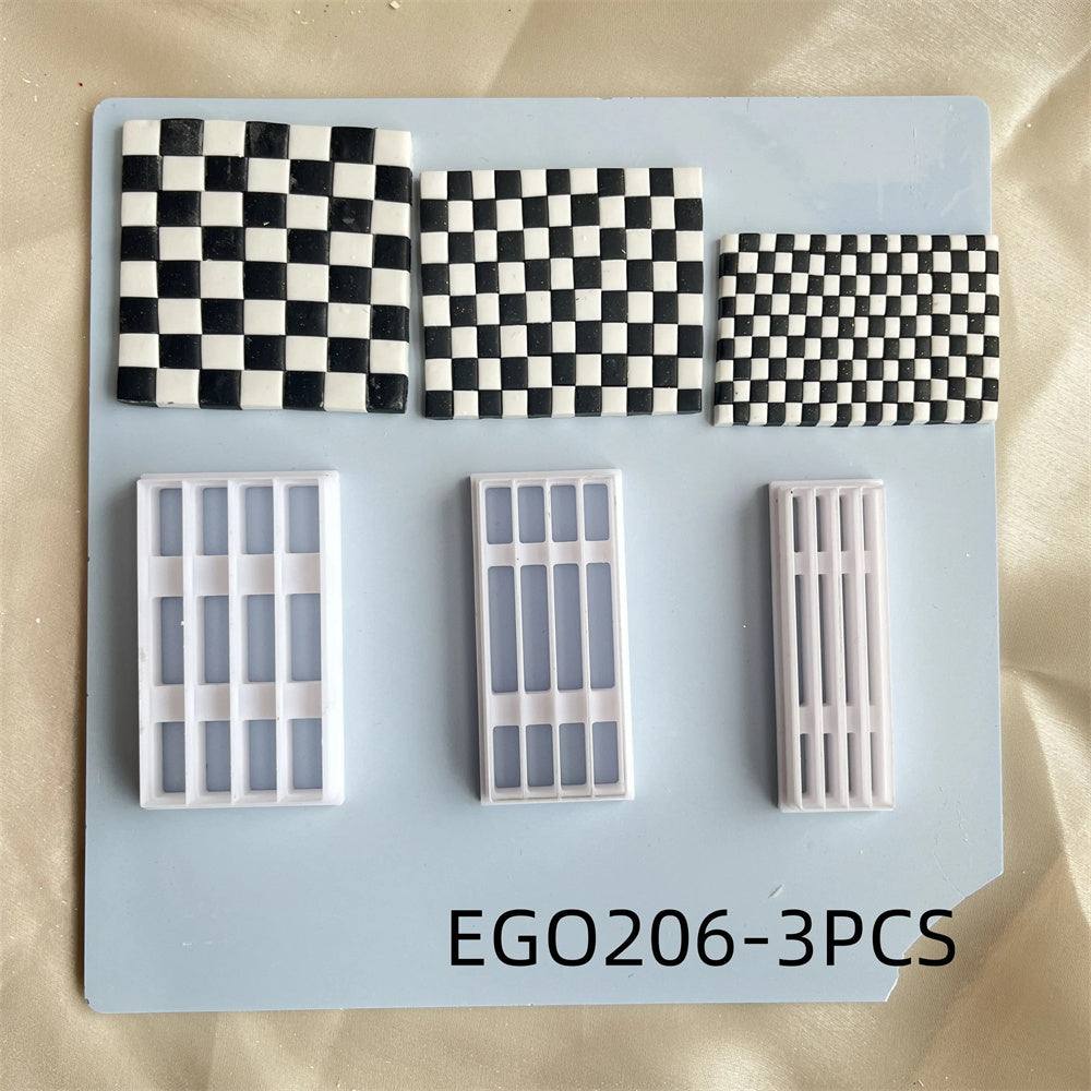 Checkerboard Plaid Wave Pattern Polymer Clay Earrings Production High Precision Cutter