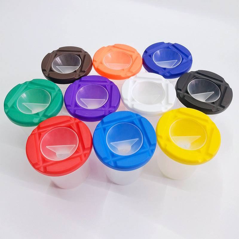 Cross-border 10-color Plastic Anti-pour Painting Brush Cleaning Cup