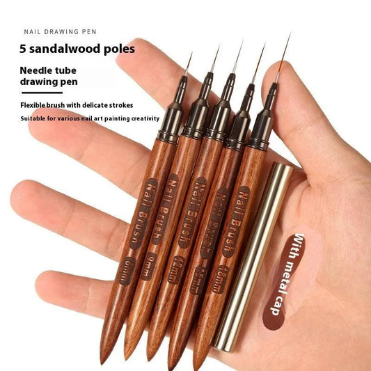 Wooden Rod Cable Painted Blooming Nail Beauty Line Drawing Pen