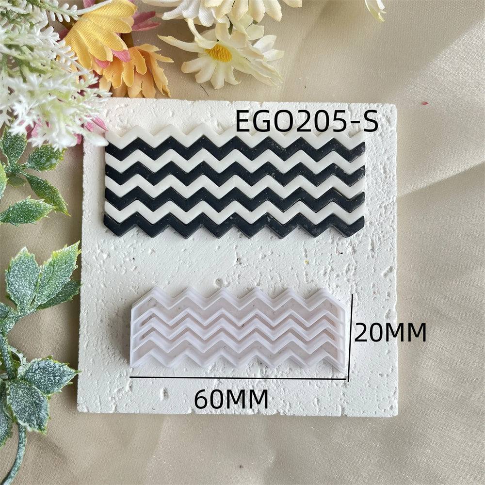 Checkerboard Plaid Wave Pattern Polymer Clay Earrings Production High Precision Cutter