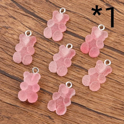 DIY Resin Accessories Gradient Bear Peach Heart Pendant