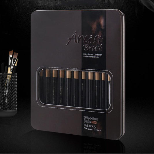 Acrylic Paintbrush Set Tin Box Oil Paintbrush