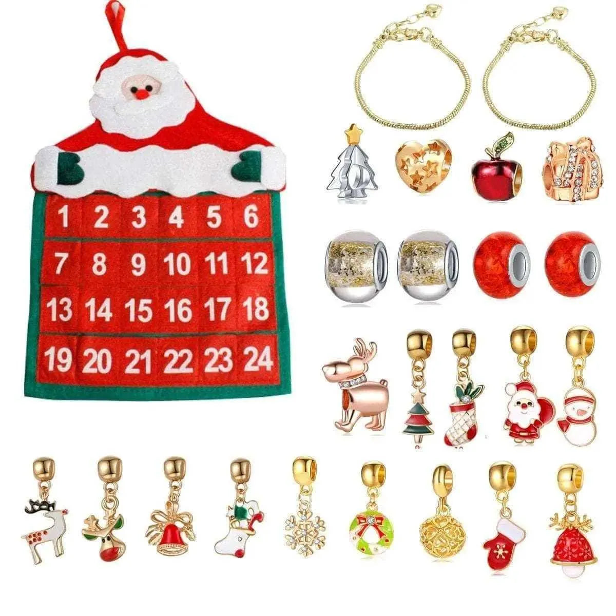 Advent Calendar For Christmas Hanging Xmas Decor Santa Claus Ornament Cloth Calendar With Pockets And Accessories Kids Activity