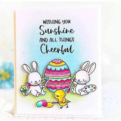 Animal Cutting Dies and Stamps DIY Cardmaking Greeting Card Supplies Die Cuts For Easter Bunny Stamps Cards For Easter Metal Crafting Die