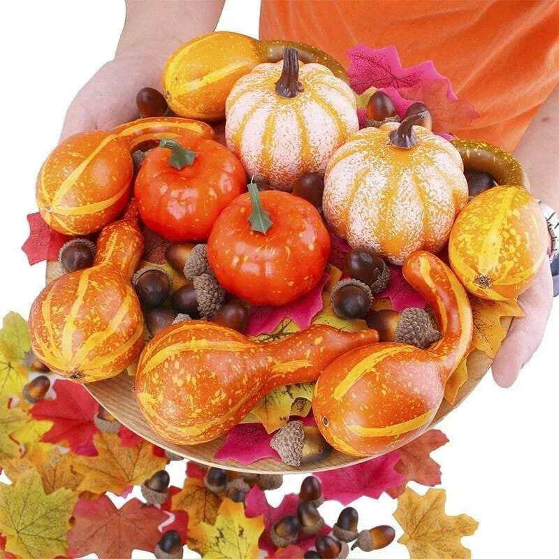 Simulation Autumn Props Artificial Fall Decor Thanksgiving Table Ornaments Halloween Party Decoration 50/70/86/128/166 Set