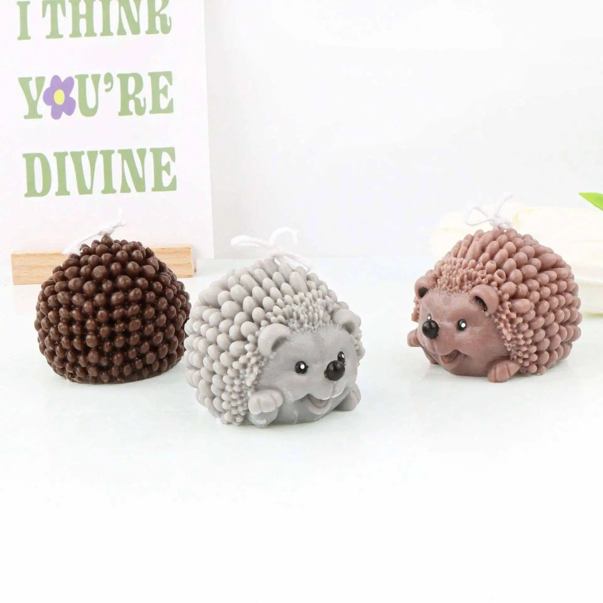 Baby Hedgehog Mold Animal Candle Mold Epoxy Plaster Fondant Mold