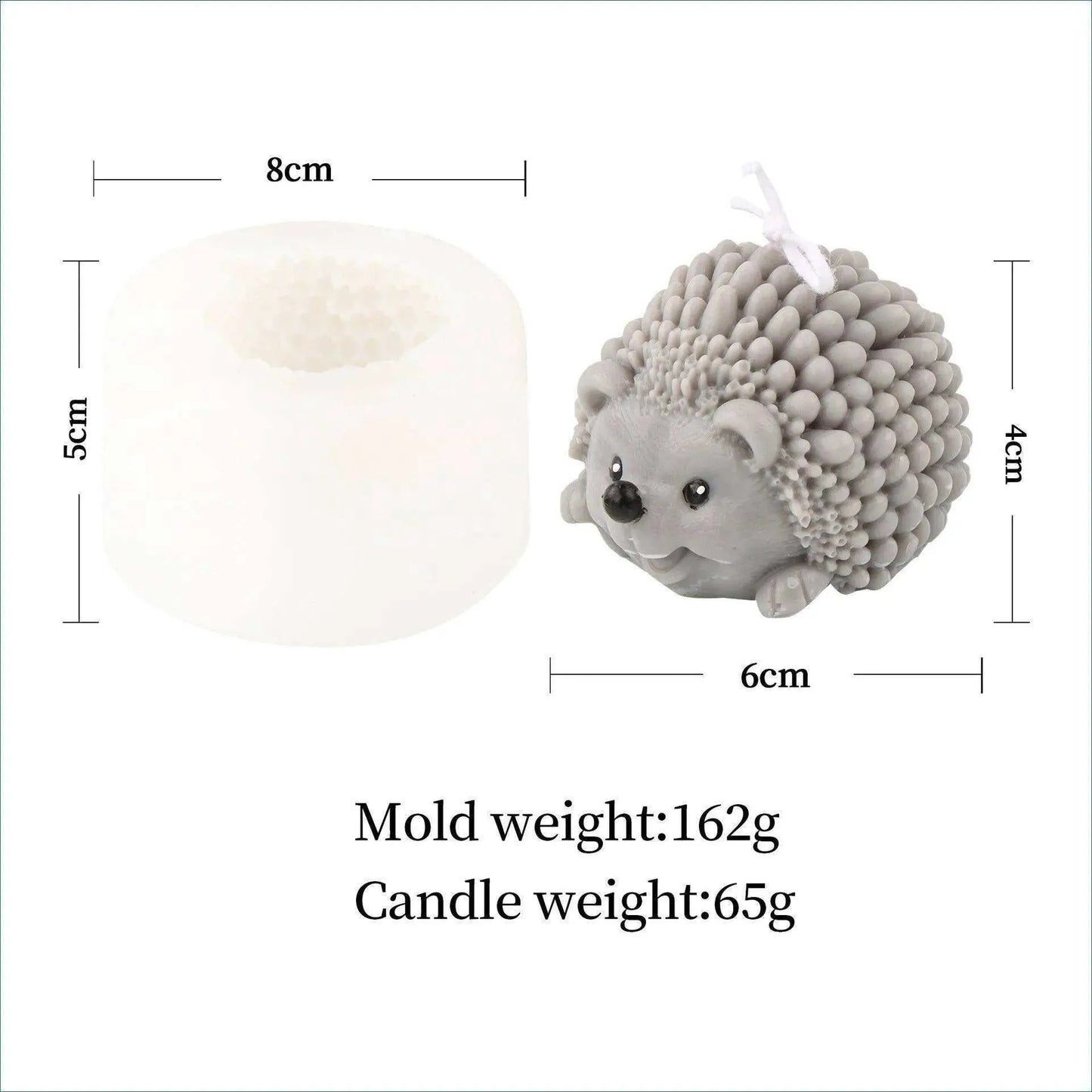 Baby Hedgehog Mold Animal Candle Mold Epoxy Plaster Fondant Mold