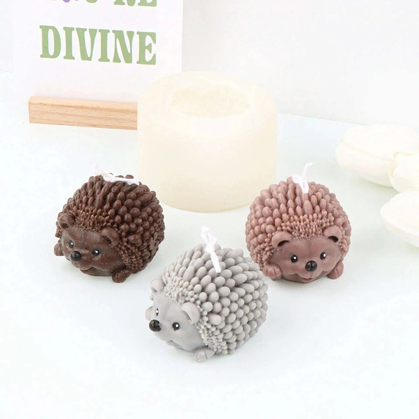 Baby Hedgehog Mold Animal Candle Mold Epoxy Plaster Fondant Mold