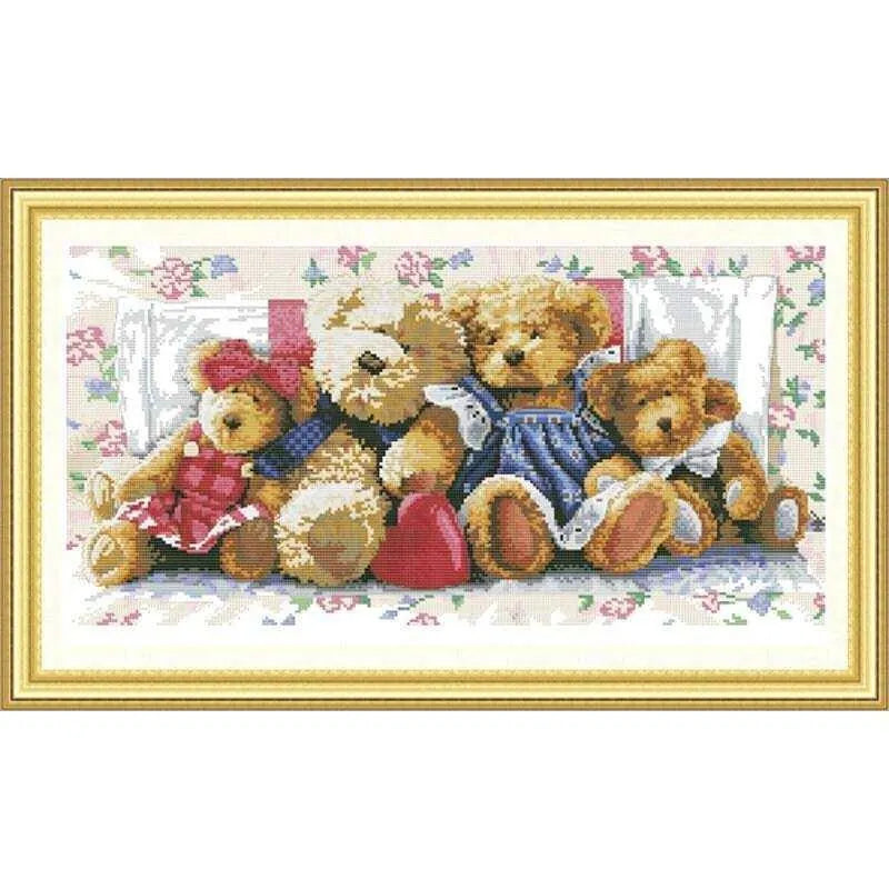 Bear Cross Stitch Kit Bears Embroidery Wall Decor DIY