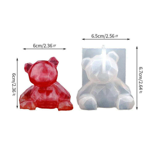 Bear mold 3D silicone teddy bear shaped mould for resin crafts or candle making