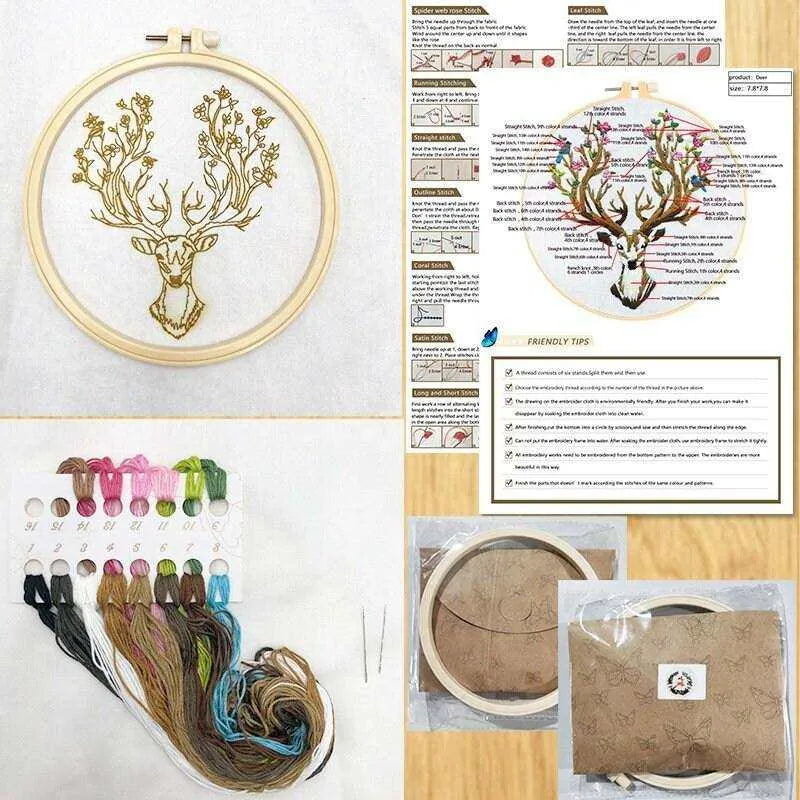 Easy Embroidery Kit Beginner Cross Stitch Set