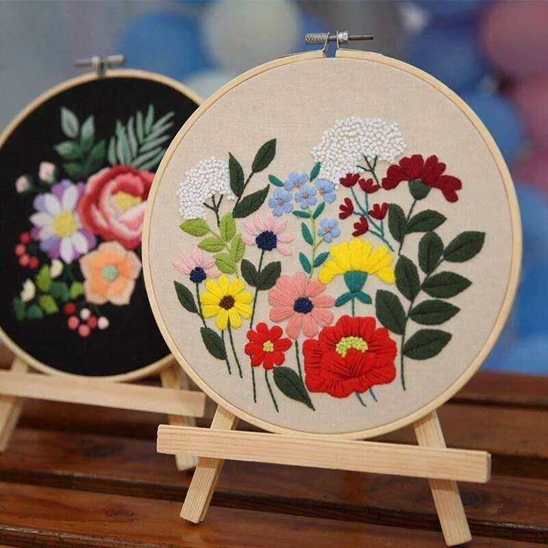 Beginners Hand Embroidery Flowers Cross Stitch, Flowers Embroidery, Flowers Wall Decor