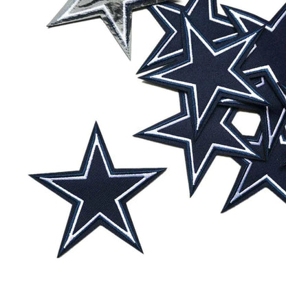 Star Patch Iron On Badge Blue Stars Patches Embroidered Badges Clothing Appliques 10pcs