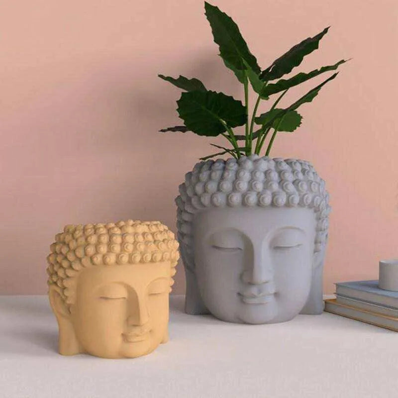 Buddha Statue Flower Pot Mold For Candle Holder Or Planter Buddha Head Mold