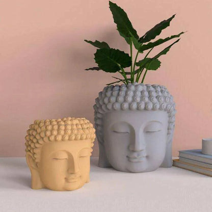 Buddha Statue Flower Pot Mold For Candle Holder Or Planter Buddha Head Mold