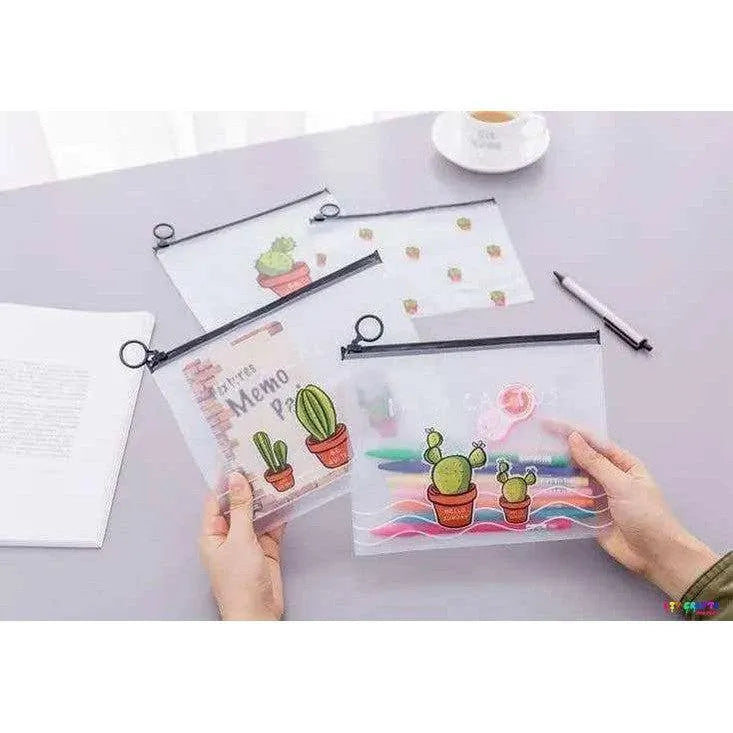 Cactus Pencil Case Zipper Pouch Cute Pencil Case Clear Pen Holder