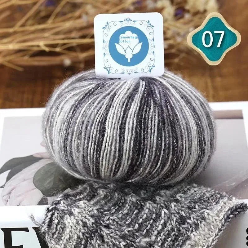 Camouflage Cotton Thread Hand Knitting Crochet Combed Wool Ball