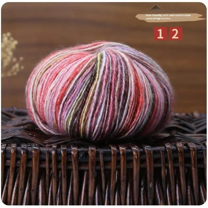 Camouflage Cotton Thread Hand Knitting Crochet Combed Wool Ball