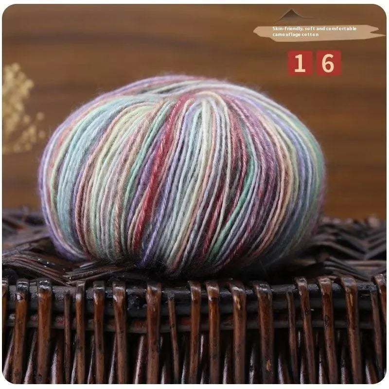 Camouflage Cotton Thread Hand Knitting Crochet Combed Wool Ball