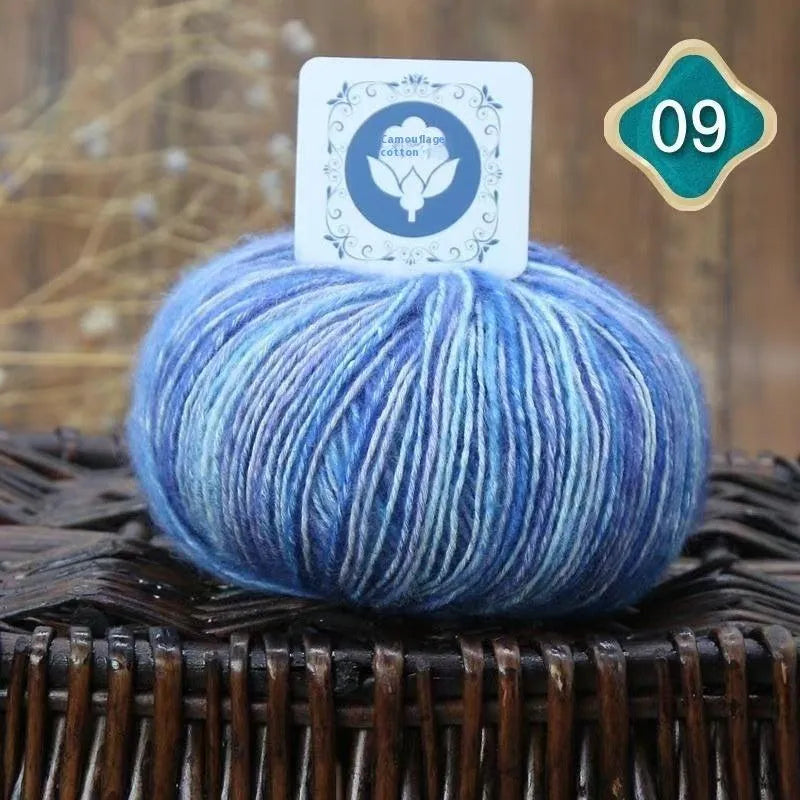 Camouflage Cotton Thread Hand Knitting Crochet Combed Wool Ball