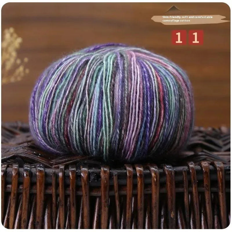 Camouflage Cotton Thread Hand Knitting Crochet Combed Wool Ball