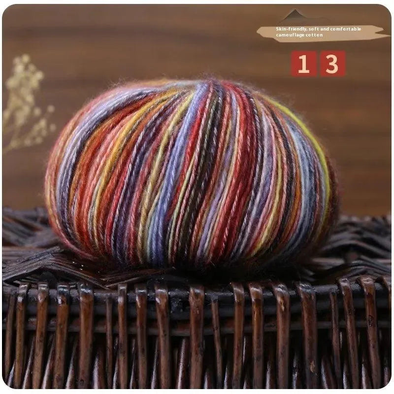 Camouflage Cotton Thread Hand Knitting Crochet Combed Wool Ball