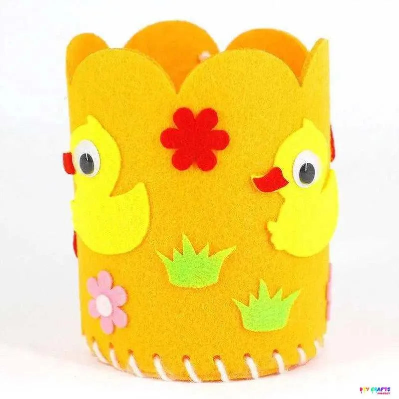 Cartoon pencil holder DIY cute pen container for kids children's tabletop organizer