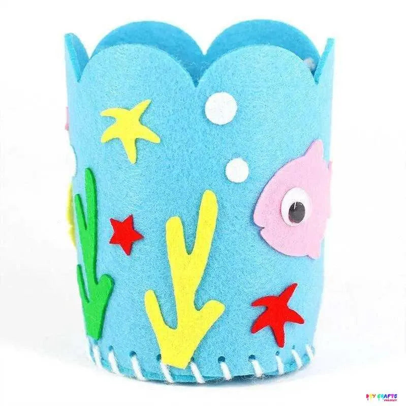 Cartoon pencil holder DIY cute pen container for kids children's tabletop organizer