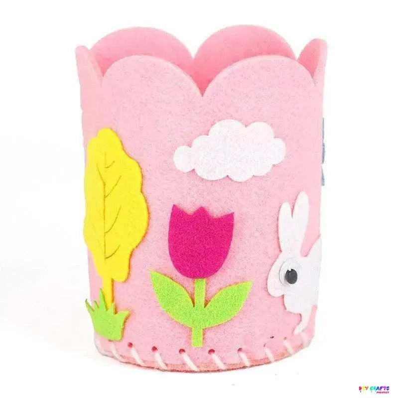 Cartoon pencil holder DIY cute pen container for kids children's tabletop organizer