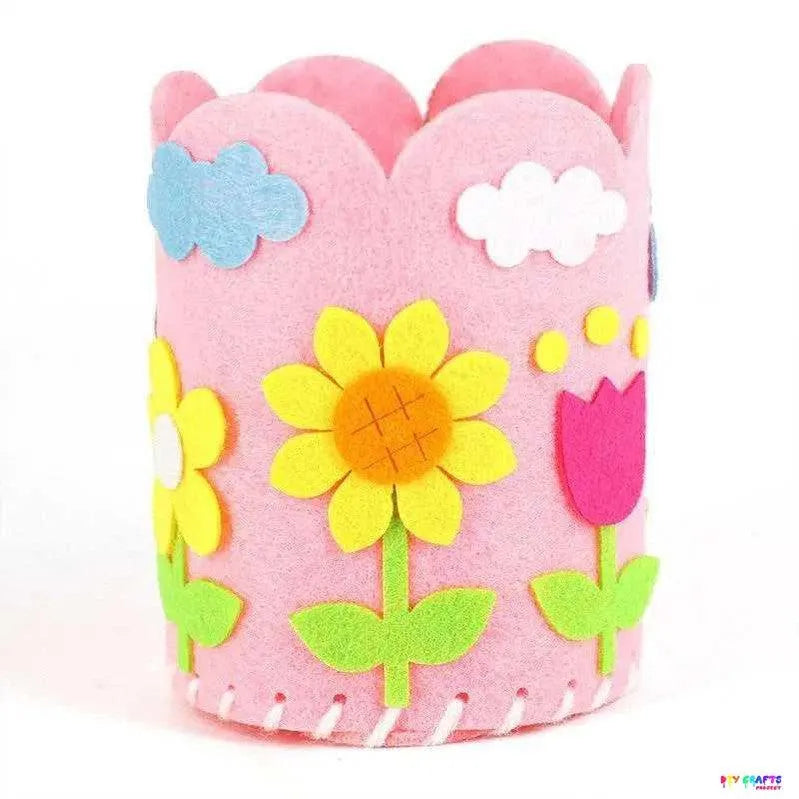 Cartoon pencil holder DIY cute pen container for kids children's tabletop organizer