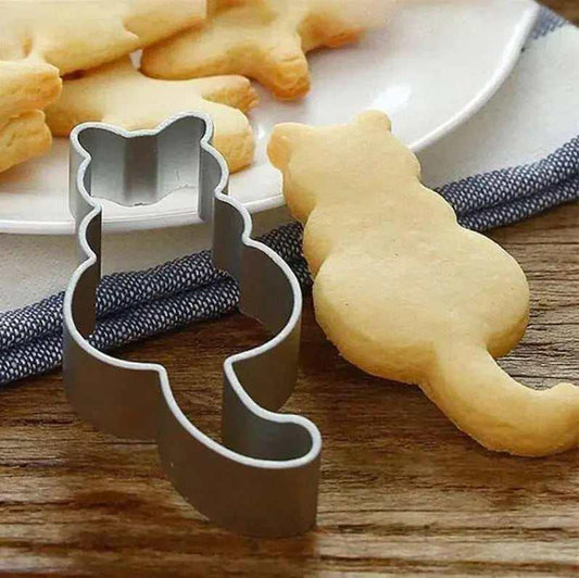 Cat shaped cookie cutter aluminum dough molds baking accessories