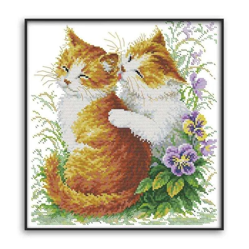 Cats Cross Stitch Kit Cats Embroidery Pattern