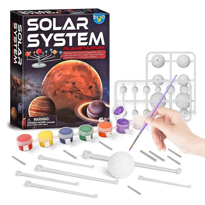 Children DIY 3D Solar System Model Making Kit Planetary Model Cute Educational Toys Painting Science Experiment Kit Birthday Gift for Kids