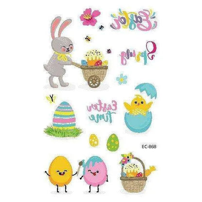 Children's Easter Egg Tattoo Sticker - Water Transfer Print - 120 x 75mm , 