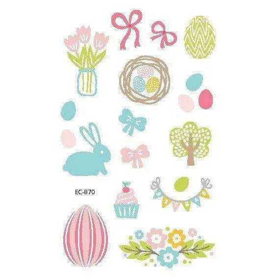 Children's Easter Egg Tattoo Sticker - Water Transfer Print - 120 x 75mm , 