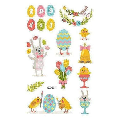 Children's Easter Egg Tattoo Sticker - Water Transfer Print - 120 x 75mm , 