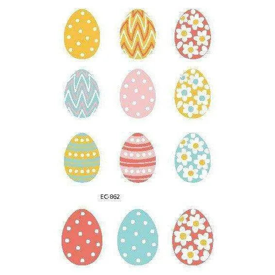 Children's Easter Egg Tattoo Sticker - Water Transfer Print - 120 x 75mm , 