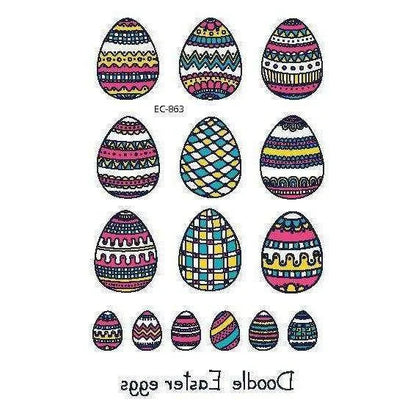 Children's Easter Egg Tattoo Sticker - Water Transfer Print - 120 x 75mm , 